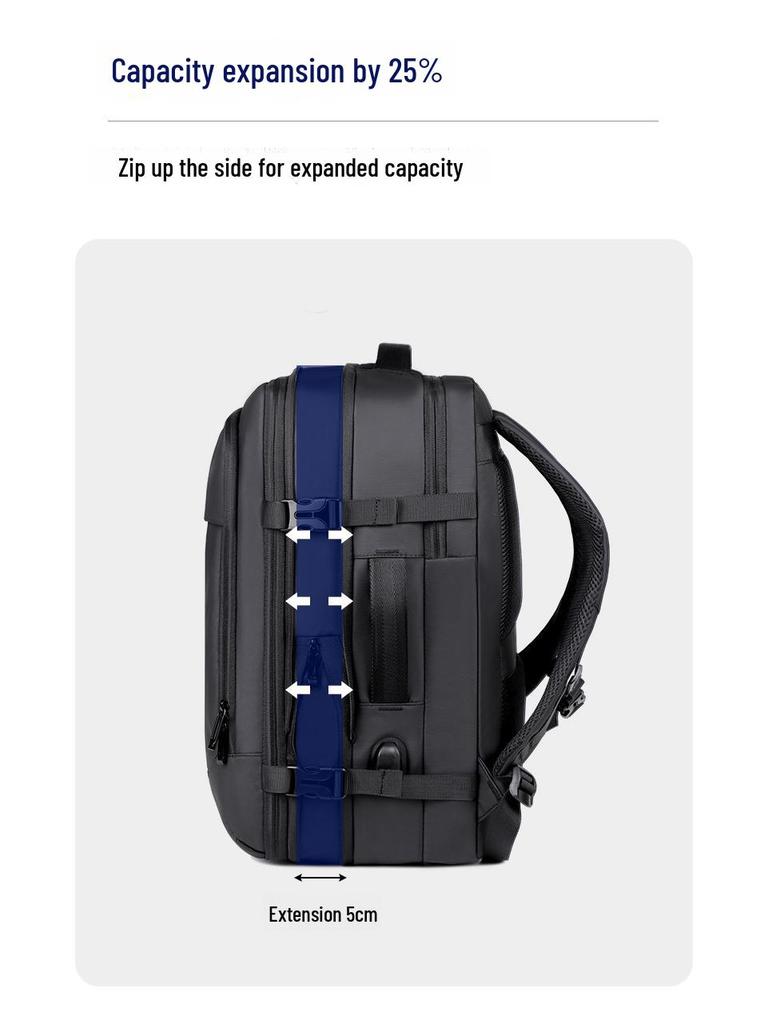 Men's Waterproof Business Backpack with Large Storage for Commuting, Travel, and Laptop.