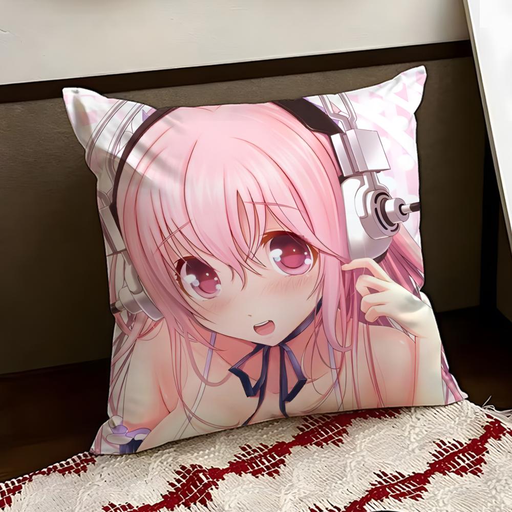 SSUPER Anime SSONICO Cushion Cover Reversible Soft Durable Pillow Cover Home Car MultiScene Use for Daily Comfort