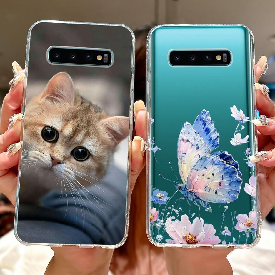 For Samsung Galaxy S10 S10e S10+ Case Luxury Love Heart Painted Cover Soft Slim Phone Case For Samsung S10 Plus S 10 S10e Fundas