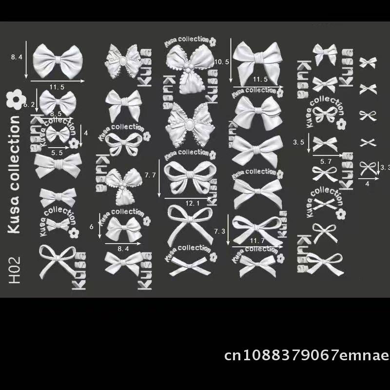 Exquisite Silicone Nail Art Mold Bowknot Tie UV Gel Polish Carving DIY Ribbon Design Stencils for Nail Charm Decor