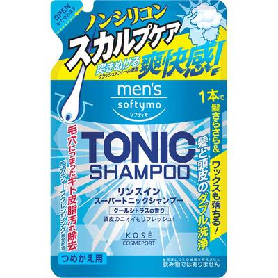 Kose Softymo Super Tonic Shampoo Refill 400ml Men's Rinse-in