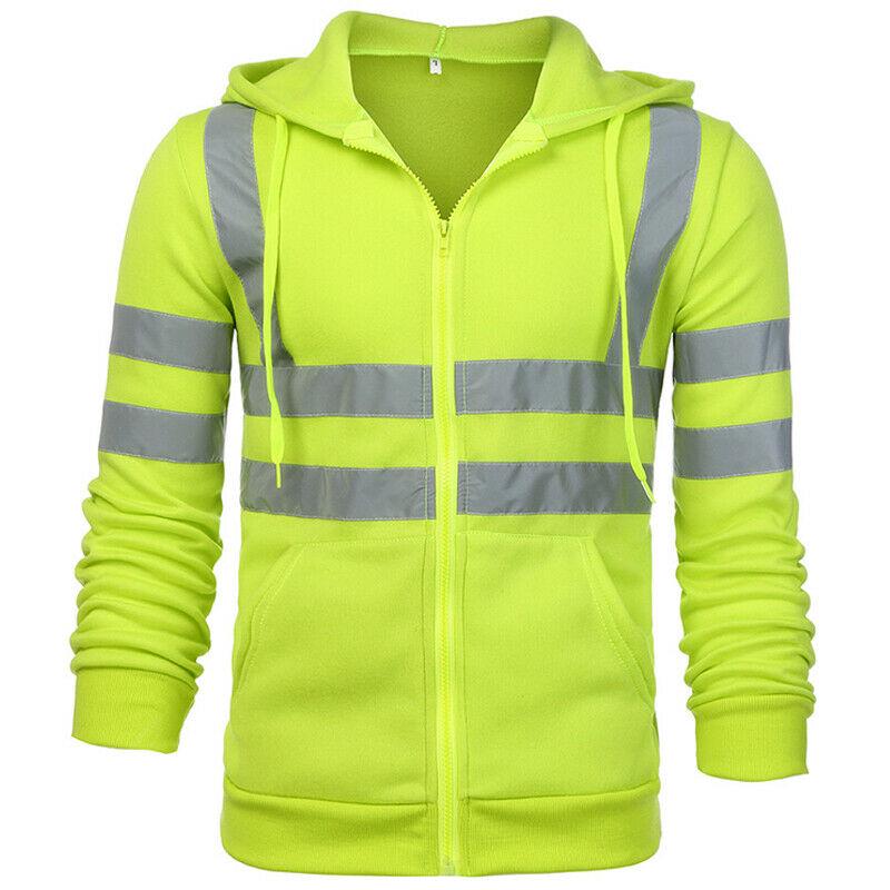 UK Herren Visibility Kapuzen-Sweatshirt, Pullover, Oberteil, Eisenbahn-Arbeitsjacke, Oberbekleidung, Neu