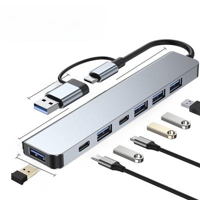 7-in-1 USB Hub Multiport Adapter with Type-C for Laptop, Expansion Dock with 5Gbps Data Transfer