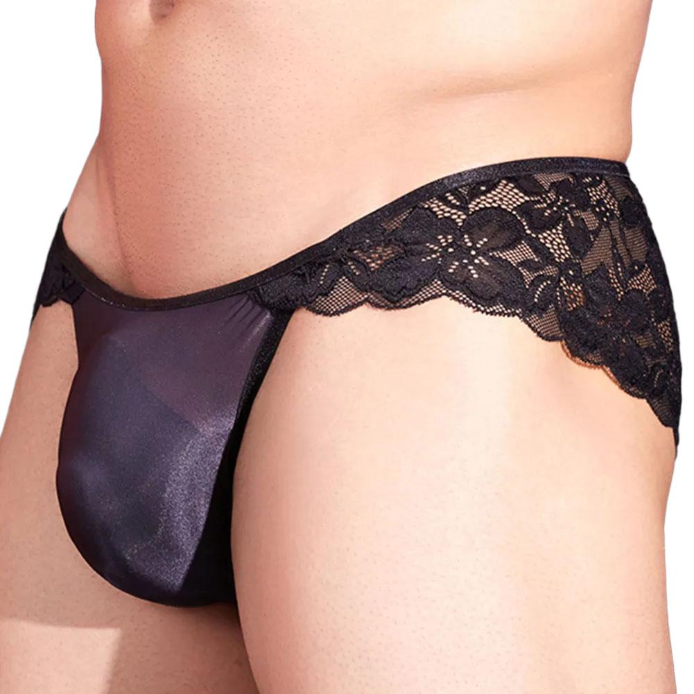 Sexy Mens Lingerie Sheer Mesh Lace Panties Briefs Low Waist Underwear U Pouch Underpants Breathable Solid Color