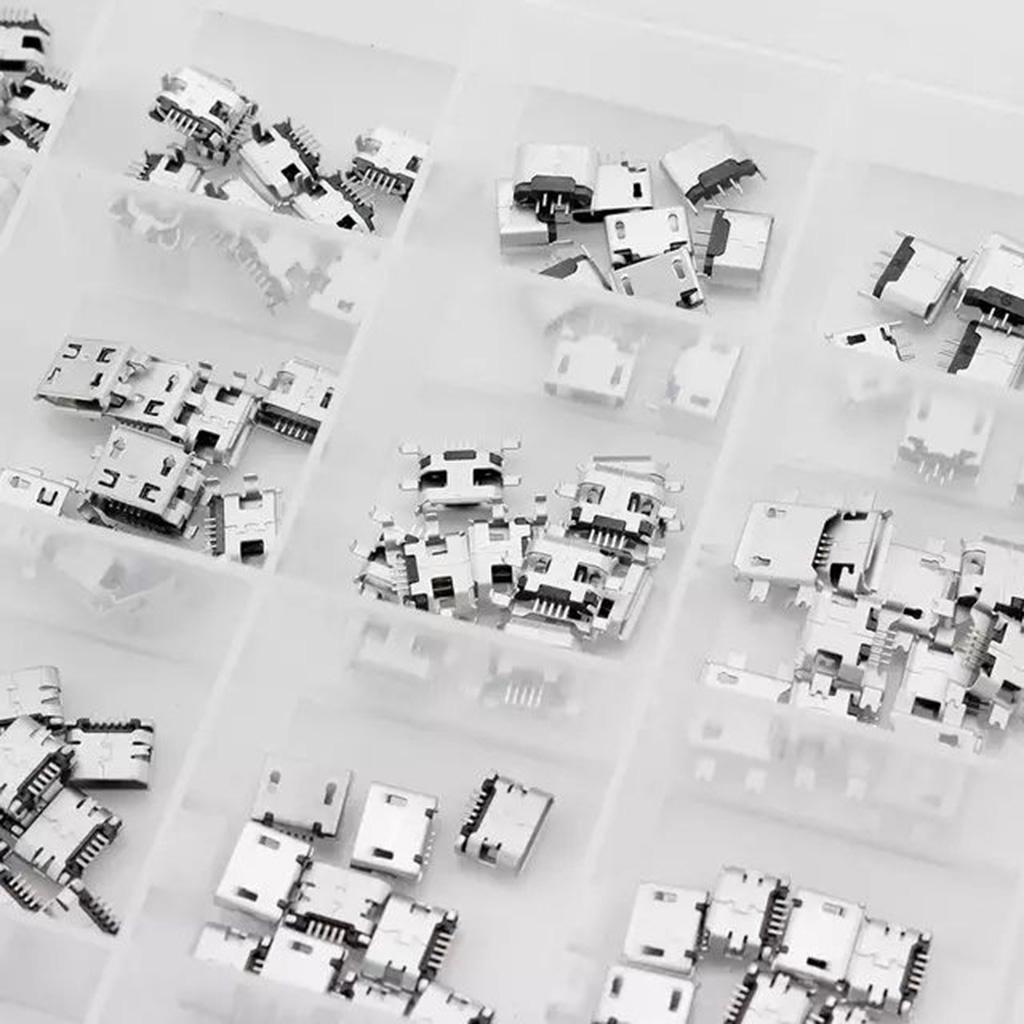 1 Box 24 Models Micro USB Connector Multifunction Socket Jack USB Connectors