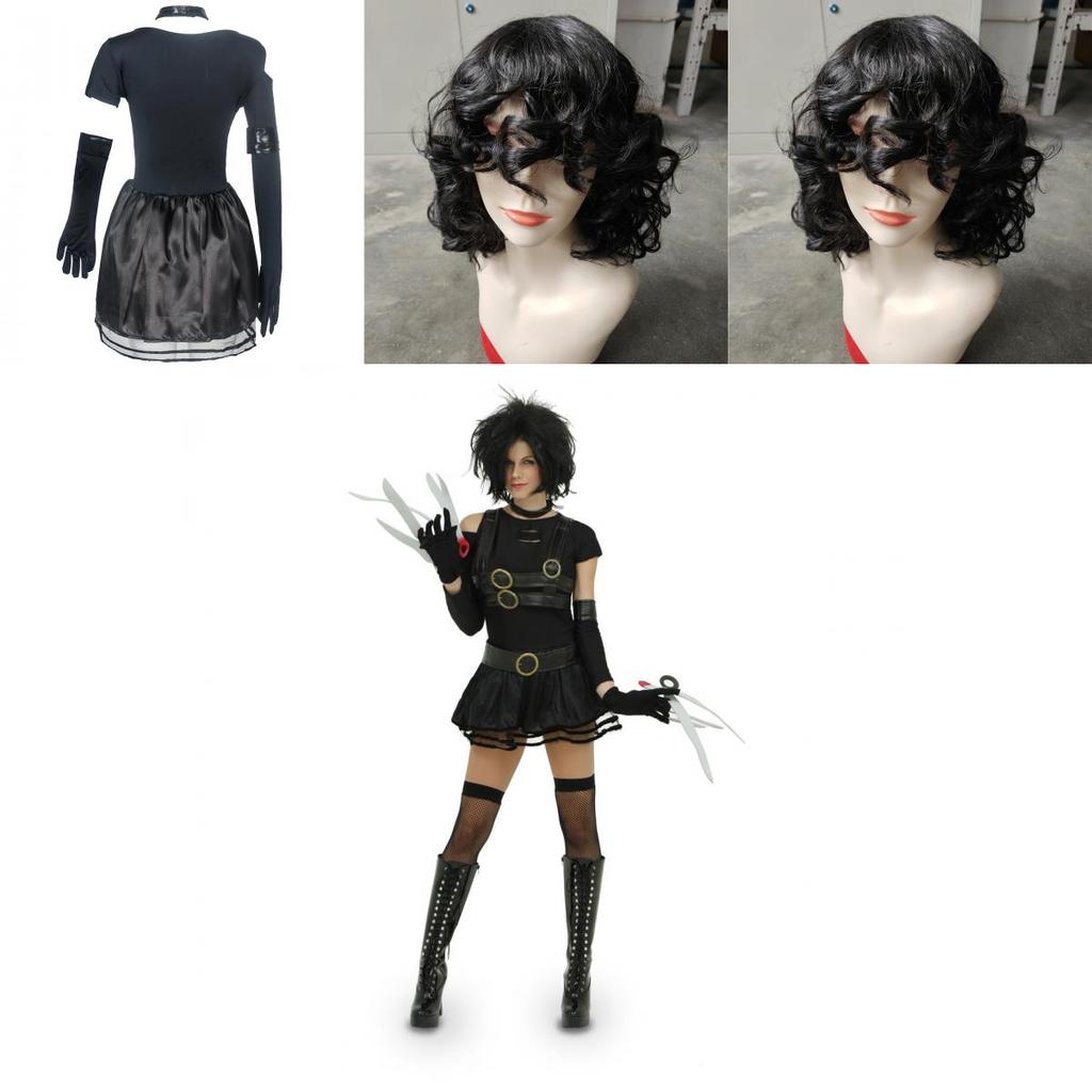 Edward Scissorhands Cosplay Costume With Polyester Fabric For Halloween Party And Theater Performance