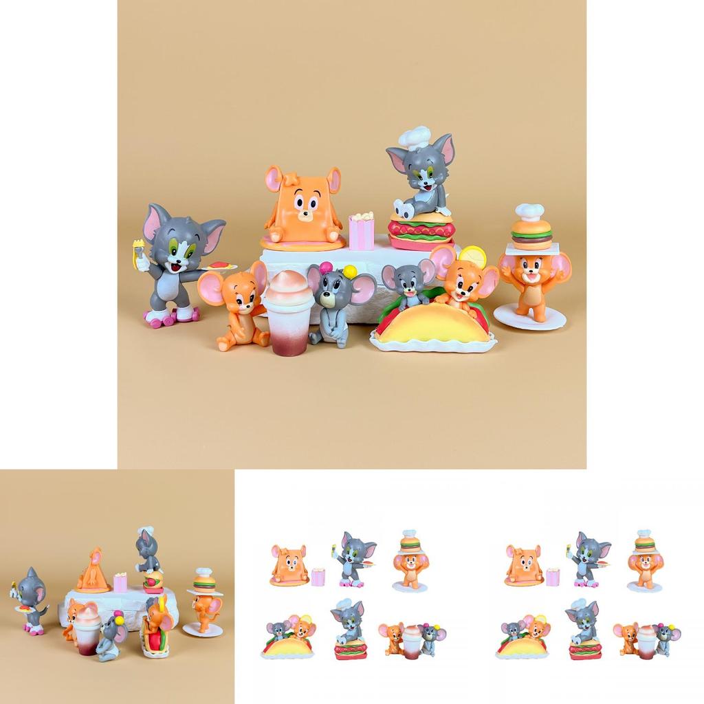 Tom And Jerry Cartoon Pvc Model With Hamburger Friesfor Design For Figure Collectors