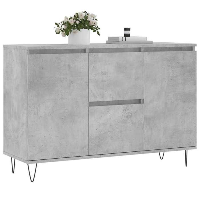 VidaXL Buffet, Armoire Latérale avec Pieds, Meuble de Rangement, Organisateur de Salon Salle de Séjour Intérieur, Gris Béton 827208