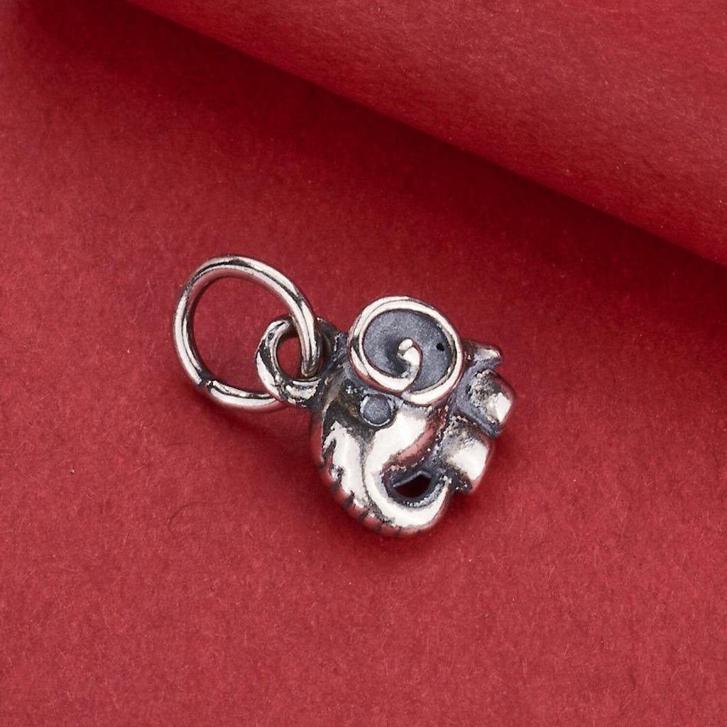S925 Sterling Silver Elephant Pendant, Chinese Style Jewelry for DIY Necklace Beading.