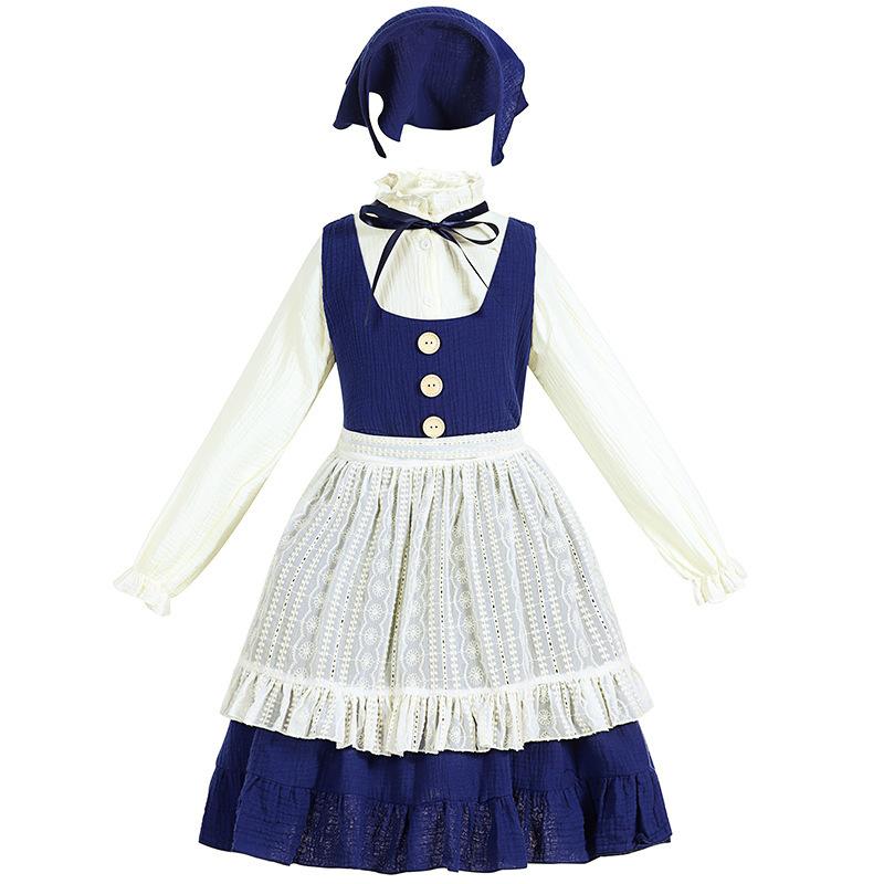 Girls Snail Girl Commoner Outfit Little Match Girl Cosplay Stage Drama Performance Costume