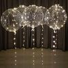 10-Pack Glowing Balloons with Helium Bobo Ball, 20-Inch LED Colorful Warm Transparent Light-up Bobo Ball Set