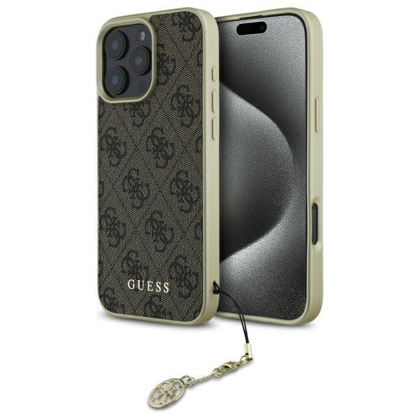 Guess Guhcp16Lgf4Gbr Iphone 16 Pro 6.3 Brązowy/Brown Hardcase 4G Kolekcja Zawieszek