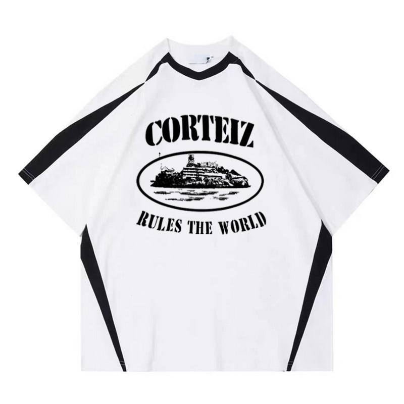 New Hot-selling Sweatpants European and American Street Trendy Corteiz Printed T-shirt Men's Sweatpants Top T-shirt
