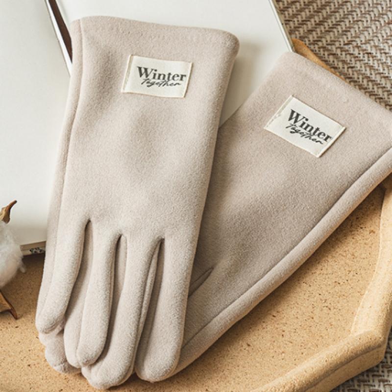DaiSo Big Label Women S Smartphone gloveS Beige