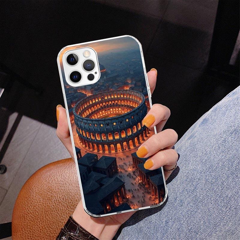 Roman Colosseum Phone Case For iPhone 17 Air 16 Pro Max 16E 15 + 14 Plus 11 12 13 Mini 7 8 SE Gift Print Cover Fundas