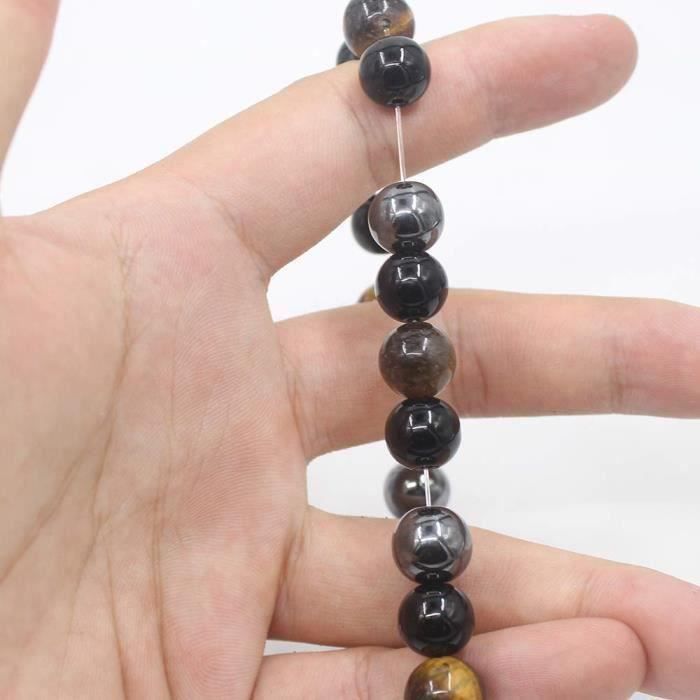 Bracelet - Triple Protection - Tiger's Eye - Hematite - Black Obsidian - Black Agate