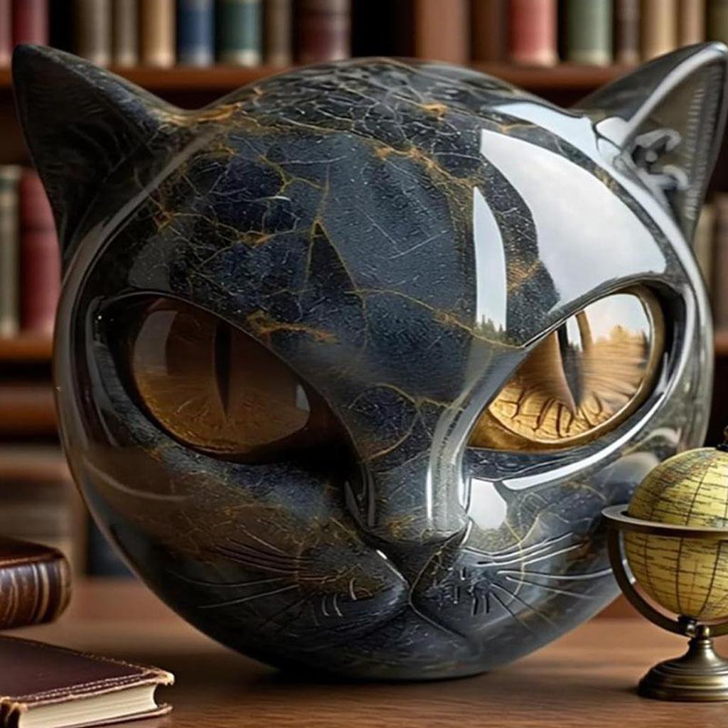 Halloween Cat Resin Sculpture Desk Decors Durability Cat Figurine Festive Office Paperweight Gift for Pet Lovers