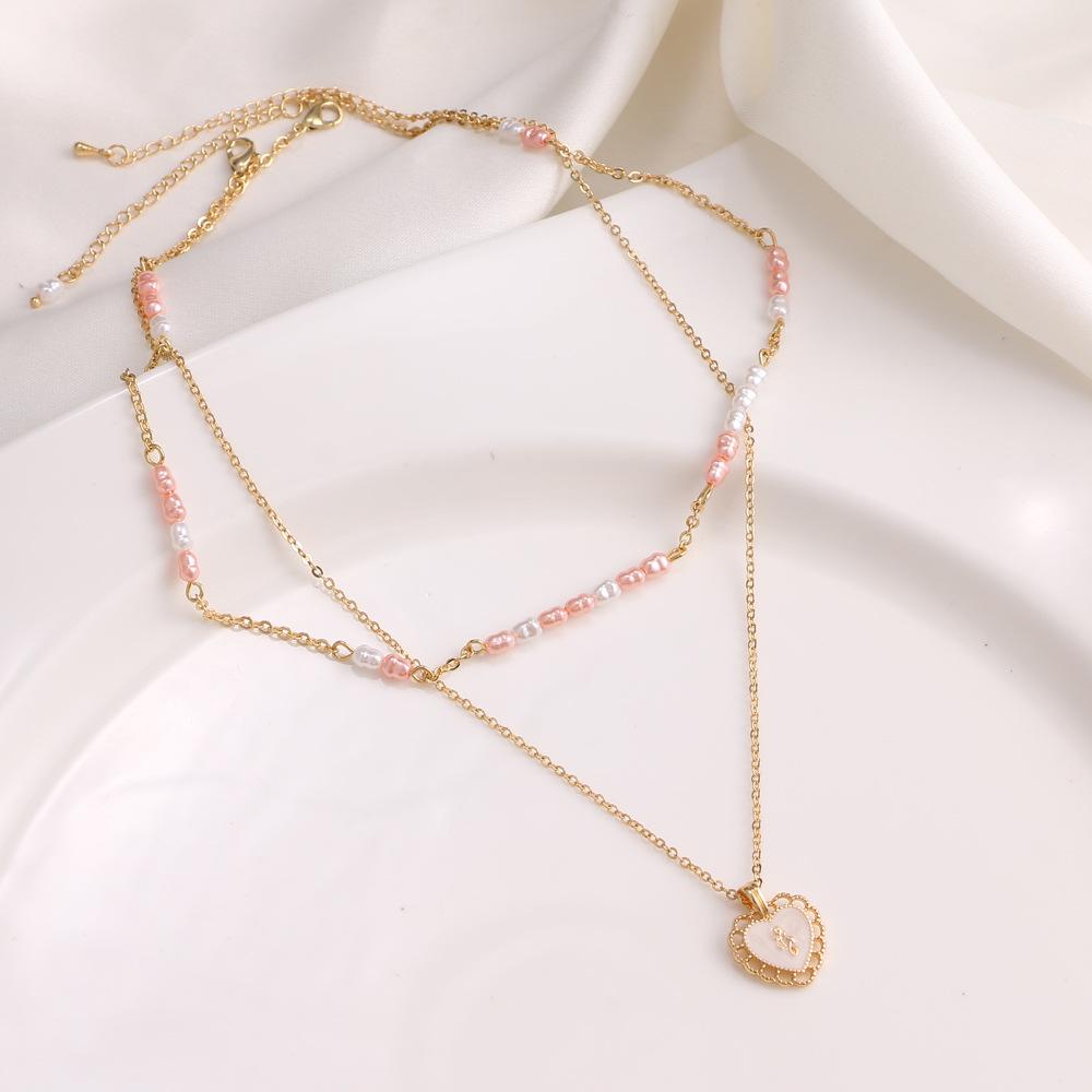 Collana Trendy con Ciondolo a Cuore per Donna - Catena Minimalista per la Clavicola con Chiusura OT per uno Stile alla Moda