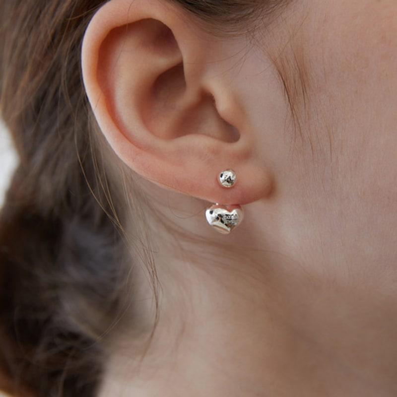 Tatiana Silver 925 Love and Ball Ear Jacket Earrings EC1966