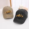 Children's Retro Distressed Cartoon Excavator Baseball Cap - Spring/Autumn Duckbill Hat for Boys & Girls