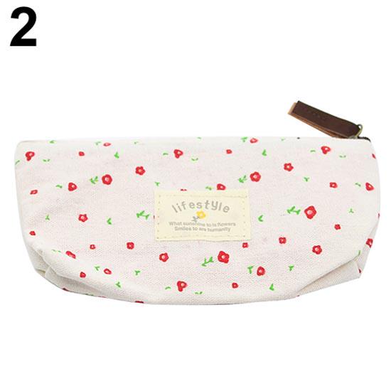 Flower Floral Pencil Pen Case Cosmetic Makeup Tool Bag Storage Pouch Purse