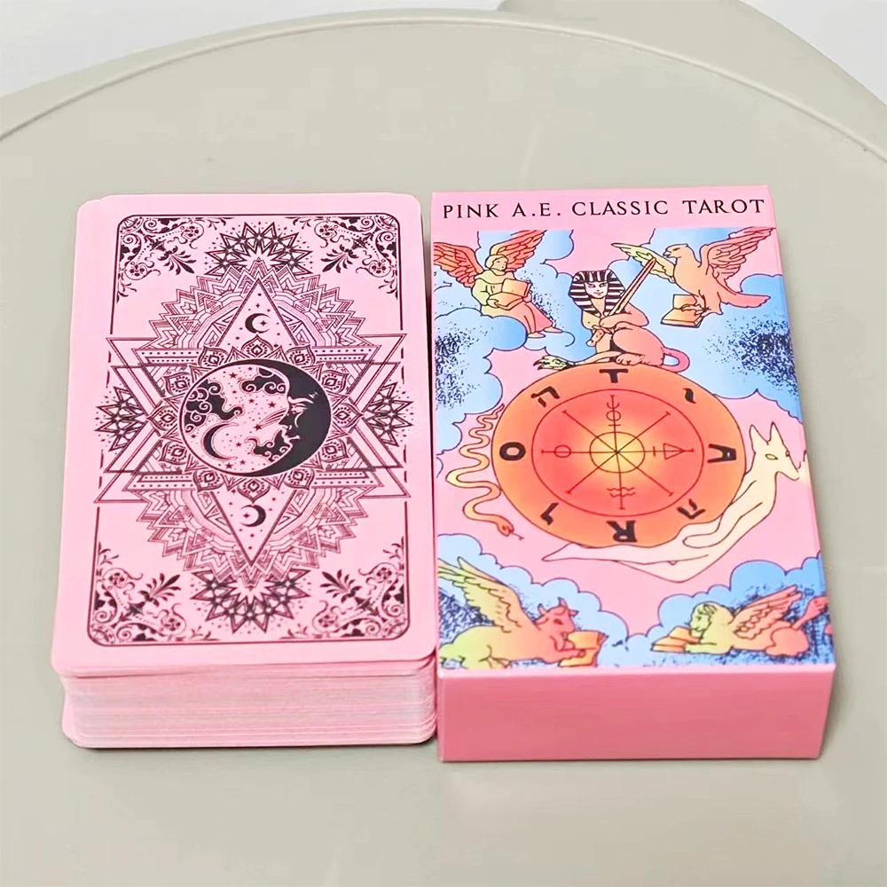 Pink Classic Tarot Decks Divination Personal Use Tarot Deck Full English Version Oracles Deck for Girl Board Game