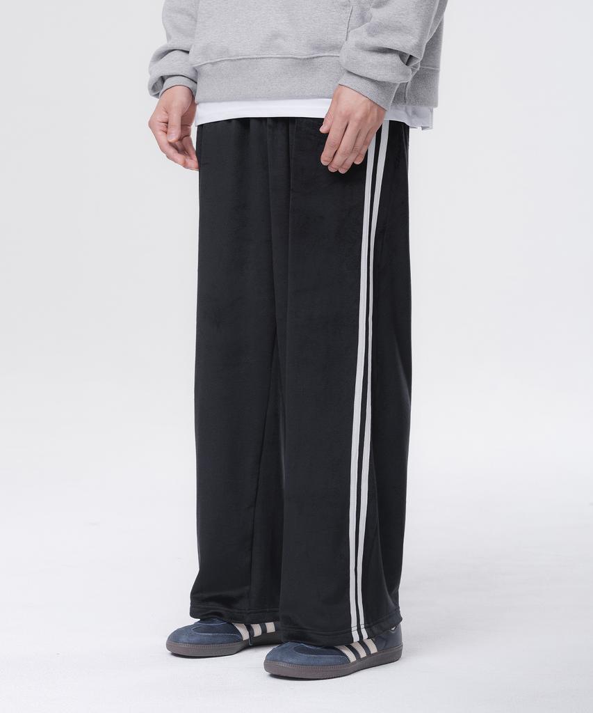 ALVINCLO Velvet Track Wide Elastic Pants Dlx2963 (3 Colors)
