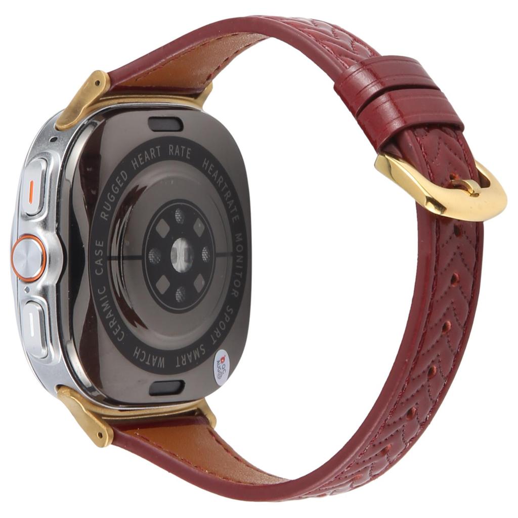 For Samsung Galaxy Watch Ultra 47mm Heart Pattern Embossed Watch Band Cowhide Leather Strap