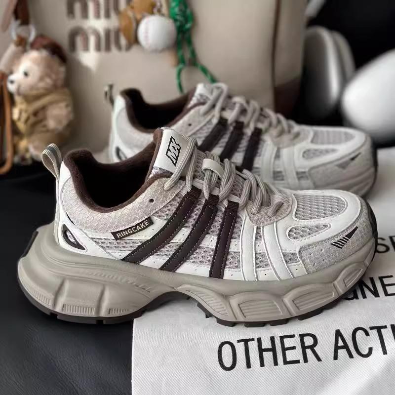 Daddy Shoes Women's 2025 New Spring and Autumn Winter Super Fire Thick Sole Heightening Sports Women's Shoes Popular Versatile Casual Shoes