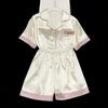 Summer Ice Silk Pajamas for Women: New Style, Sweet & Simple, Short-Sleeved Homewear