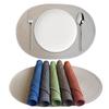 Japanese Ramie Cotton Yarn Oval Placemat: Hand-Woven Decorative Insulation Pot Mat