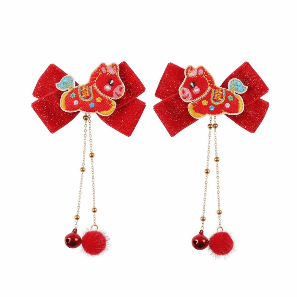 Cartoon Tassel Hairpin Horse New Year Hair Accessory  Festive Occasions