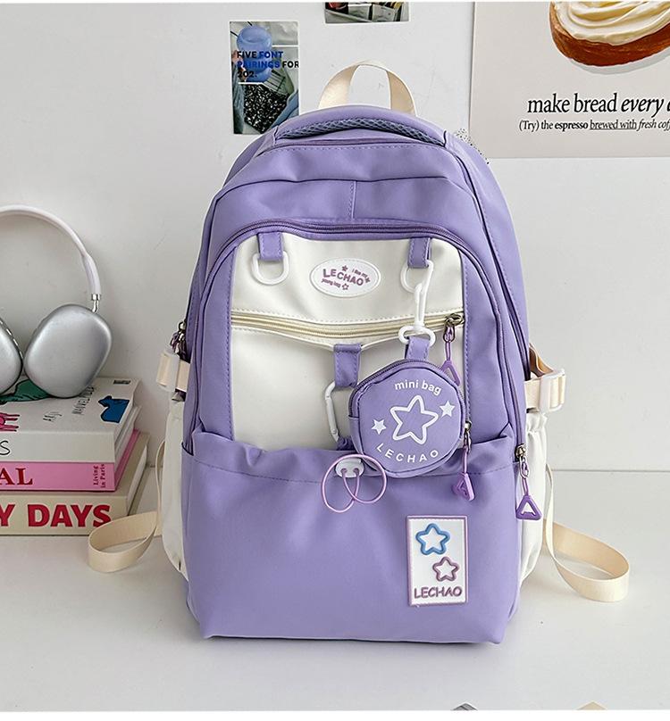 Schoolbag New College Style Cute School Bag Junior High School Student High School Student Lightweight Backpack Girl Large Capacity Backpack