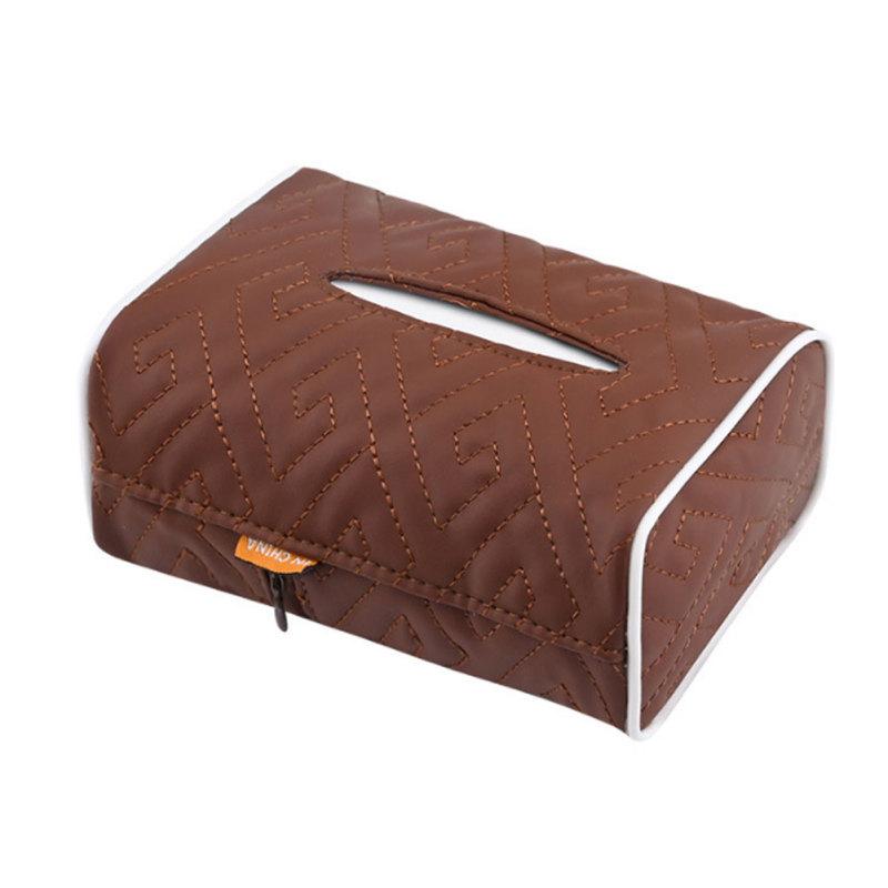 Автомобильный органайзер для салфеток, ремешок, подвесной тип, кожаный держатель для салфеток, коробка для авто, подлокотник, спинка сиденья коричневый