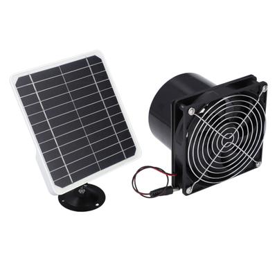 6.5 Inch Solar Powered Exhaust Fan 50W 12V ABS Monocrystalline Silicon Solar Panel Ventilation Fan Kit For Round Pipe Pet House