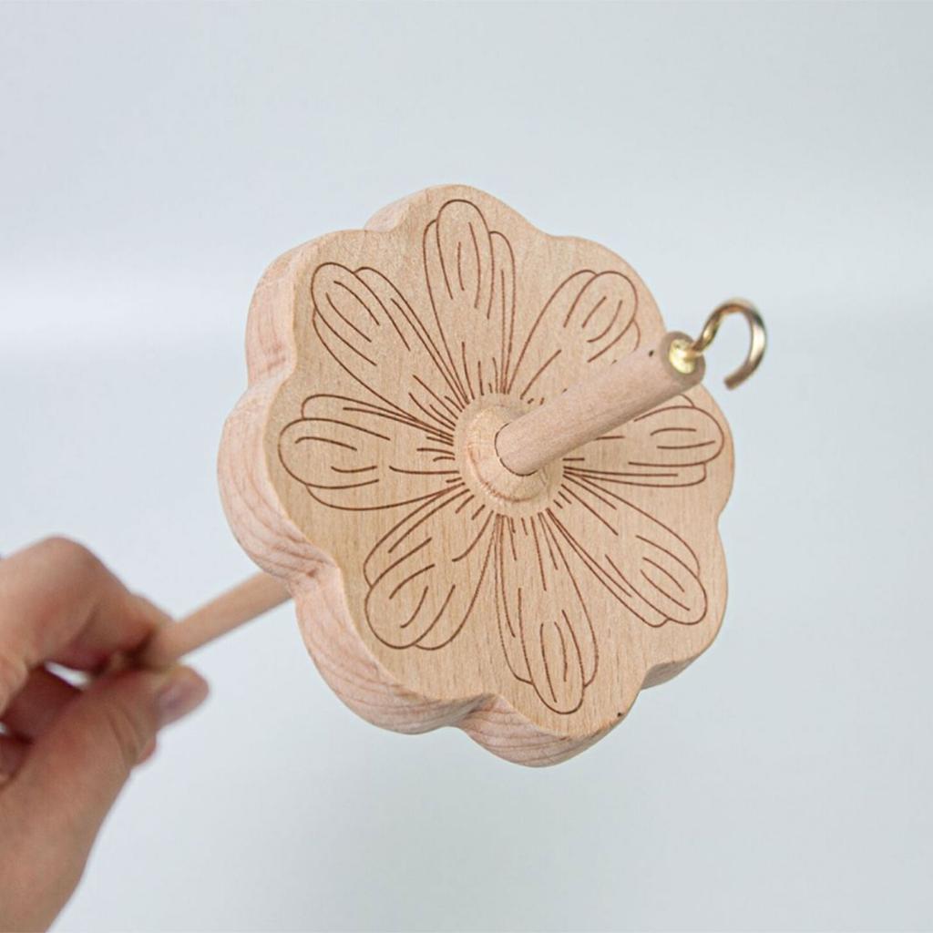 Wood Drop Spindle Top Whorl Yarn Spinner Wheel Tool Yarn Wool Spinning Tool for Beginner Yarn Making Sewing Project