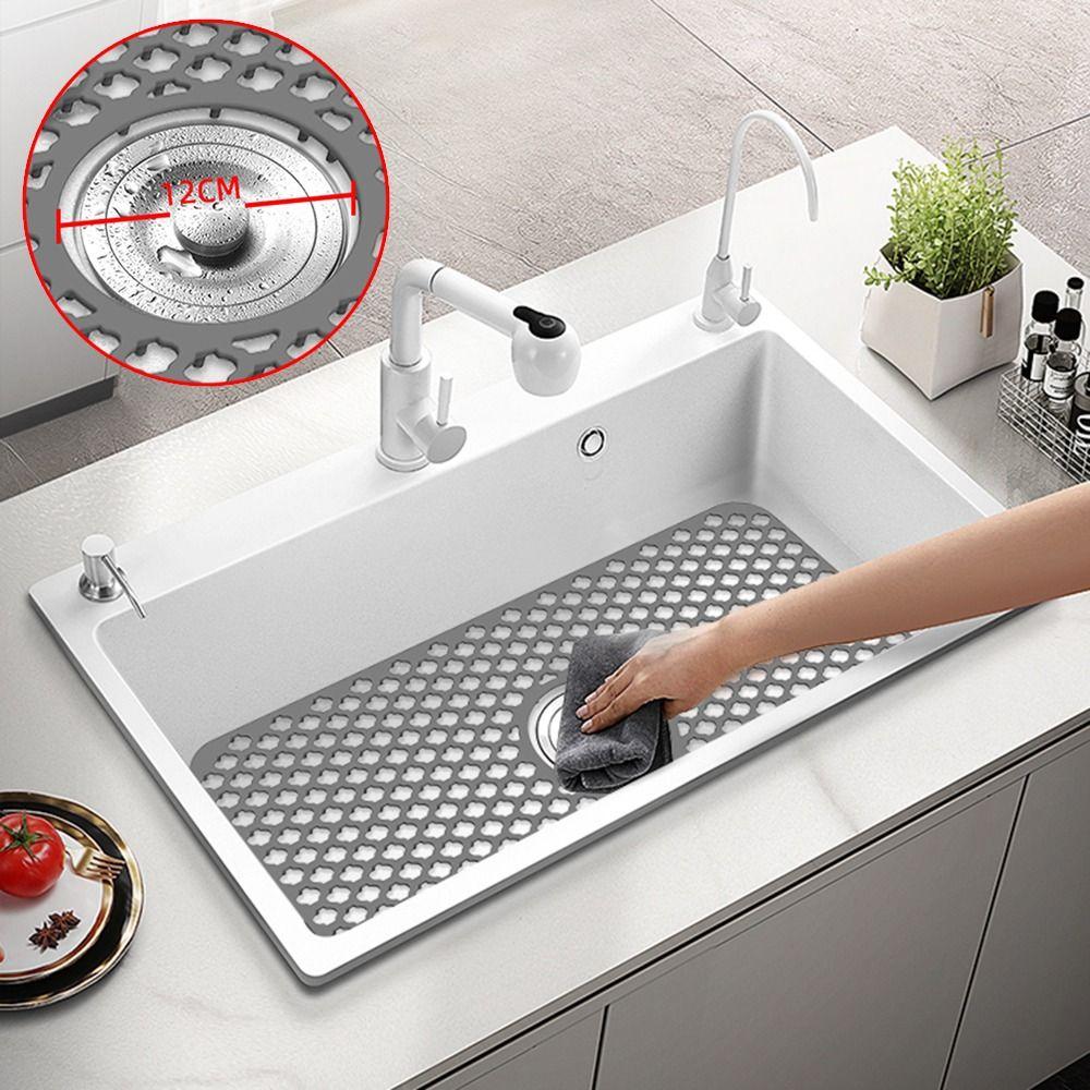 Accessories Kitchen Dish Sink Protector Mat Drain Pad Non-Slip Silicone