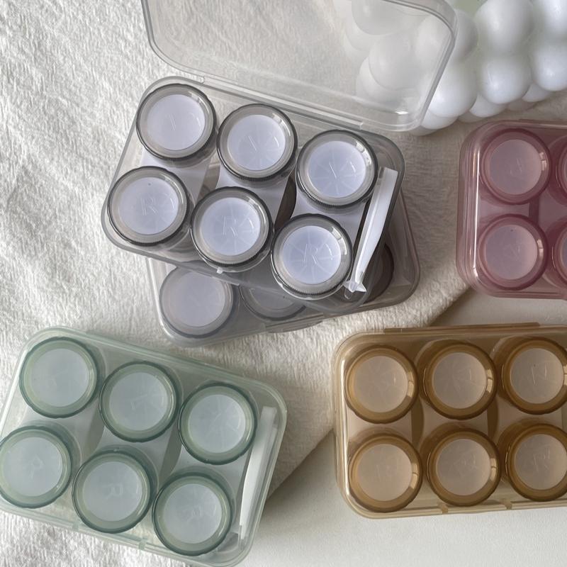 3 Stück/Box Kontaktlinsenbehälter Augen-Kontaktlinsenbox Damen Reise-Kontaktlinsenbehälter Einweichbehälter Linsenbox für Beauty-Pupille