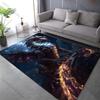Multiple sizes Black dragon with starry background Print Carpet Rug for Living Room Bedroom Sofa Doormat Home Decor Non-slip Mat