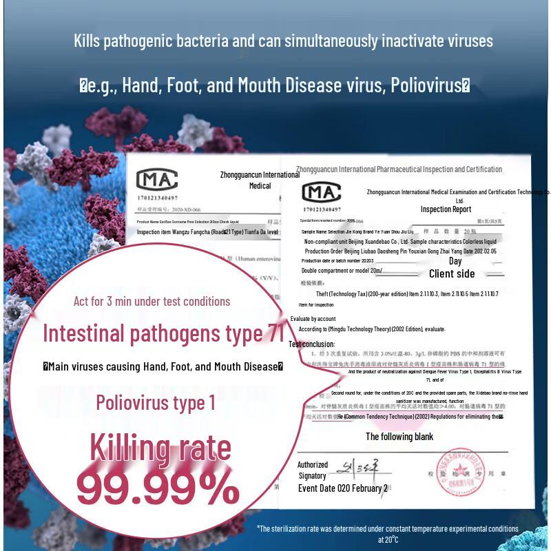 Xidebao 75% Ethanol No-Rinse Hand Sanitizer