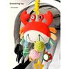 Baby Car Seat Stroller Plush Hanging Rattle Toys Newborn Crib Bed Around Toy Crab Animal with Teether Rattle Sound Mirror Clip