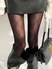 High-End Silver Silk Gray Stockings Gray-Tie Bright Silk Rhombus Cross-Striped Shiny Black Stockings Skin-Penetrating Pantyhose