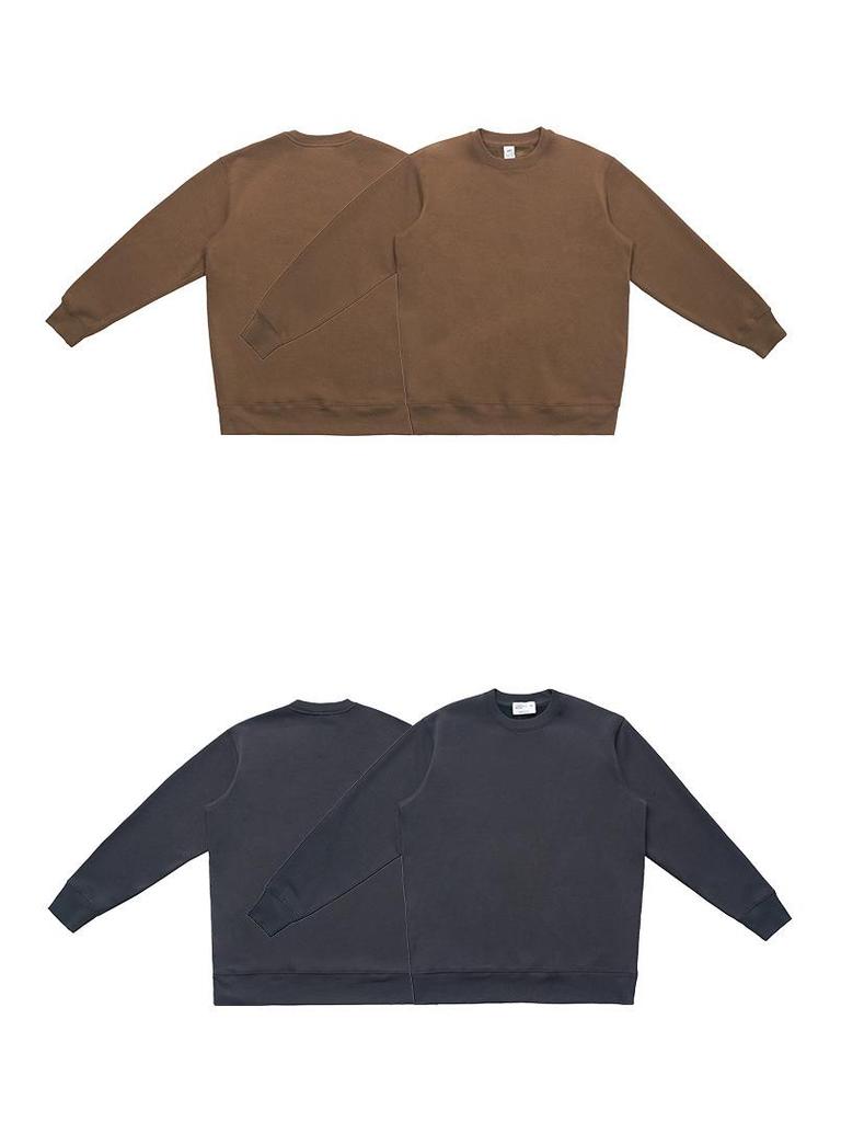 Men's Silver Fox Velvet Warm Round Neck Sweatshirt - Loose, Casual, Plus Velvet, Thickened for Autumn/Winter.