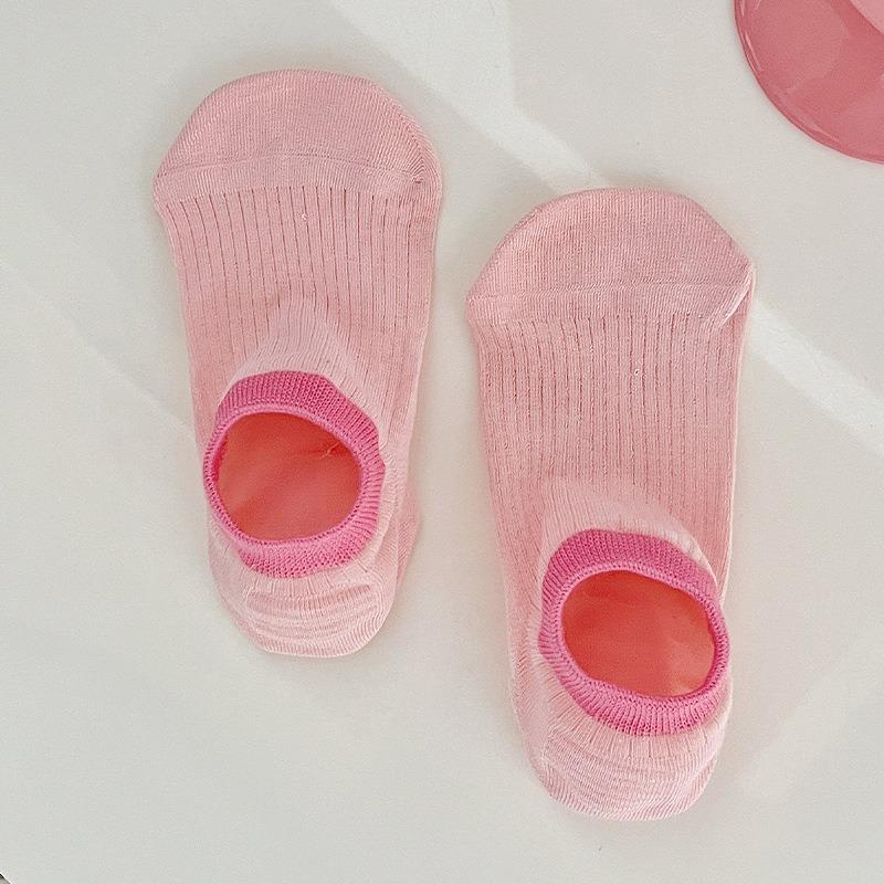 Female Summer Thin Color Matching Shallow Mouth Invisible Non Slip Heel Socks