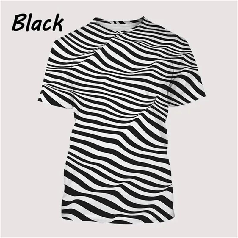 Geometric Dizziness Pattern 3D Printed T-shirt for Summer Fashion Trend Short Sleeved Top Men's Psychedelic Casual Round Neck Streetwear