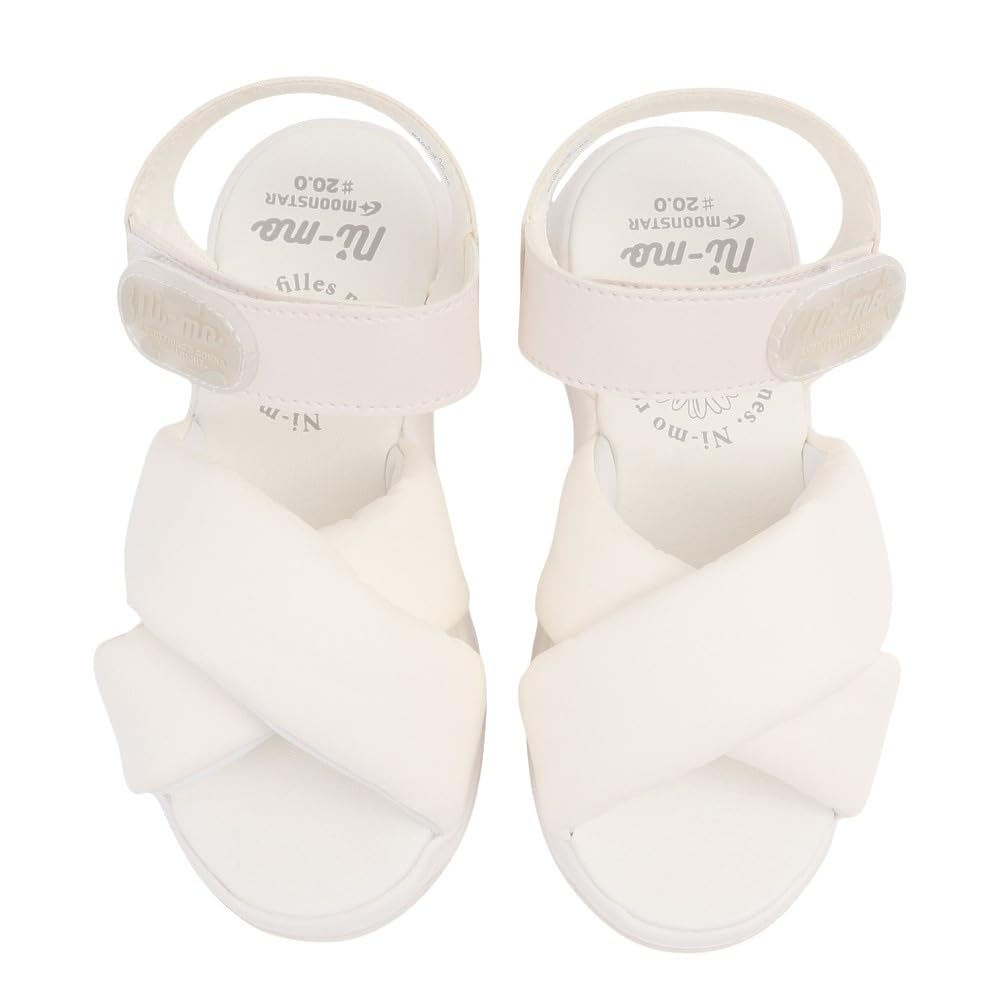 Moonstar NM J132 2E Girls' Sandals, Off-White, 19.0 Cm,