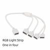 RGB LED Strip Light Link lines Solder-Free Connecting Cable 4pin One Drag Multi-Head Tap Wire Split Two/Three/Four White Cable