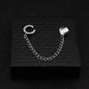 Personality Design Double Stainless Steel Chain Clip Earrings for Men Women Harajuku Hip Hop Punk Ear Cuff Jewelry Fake Piercing