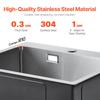VEVOR 40cm Kitchen Sink Workstation, 304 Stainless Steel Top Mount Sinks, Drop-In Single Bowl Farmhouse Basin with Accessories