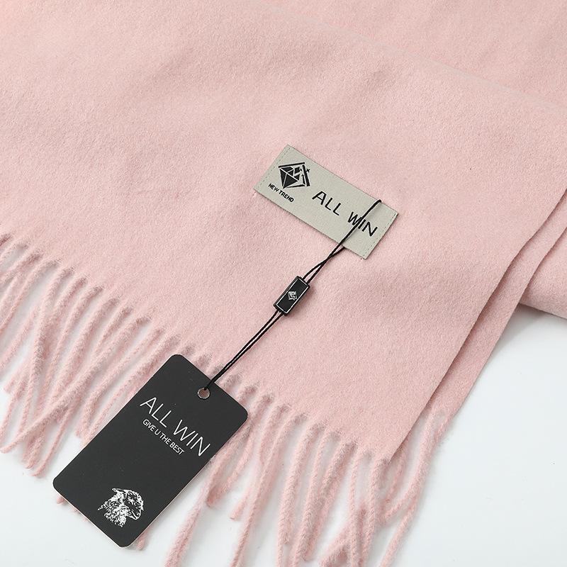 Wool Scarf Women's Winter High End New Solid Color Scarf Versatile Korean Style Men's Cashmere Scarf